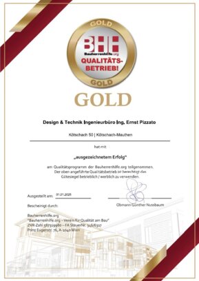 Urkunde von BHH Bauherrenhilfe.org