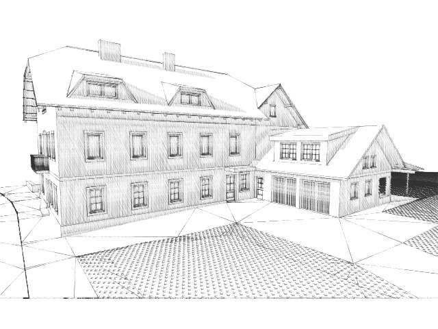 Skizze des Ingenieurbüros Pizzato für das Wohnhaus Knoop